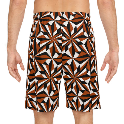 Desert Flower in Rust Basketball Shorts