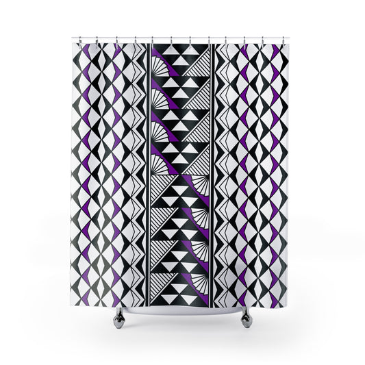 Purple Sun and Rain Shower Curtains