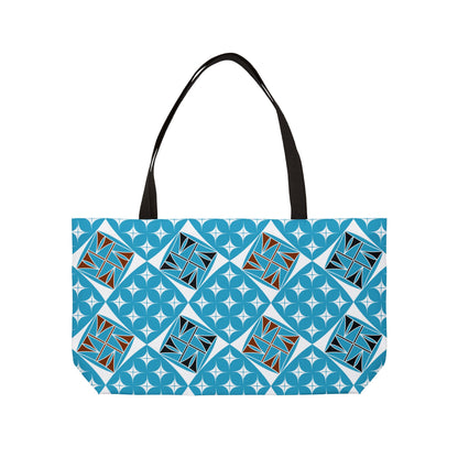Turquoise Native Universe Weekender Tote Bag