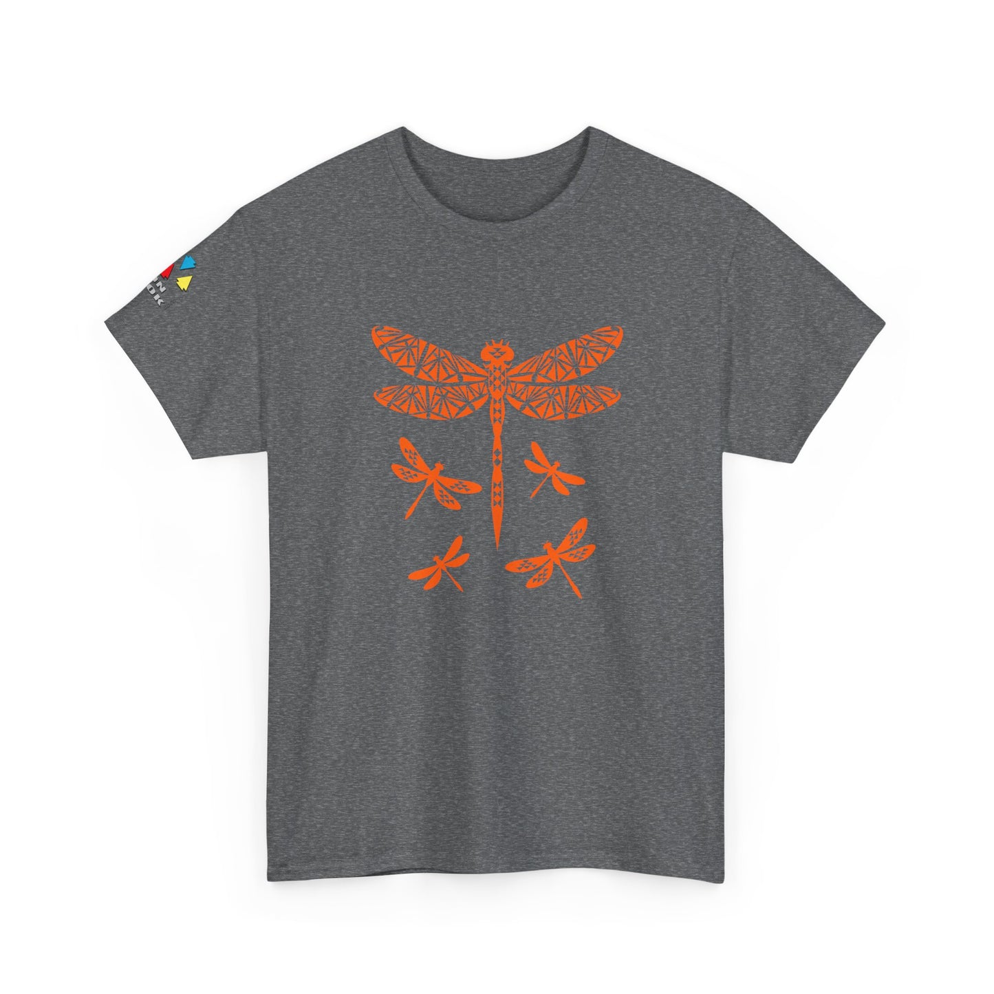 Native Dragonfly in Orange Gildan Unisex Tee