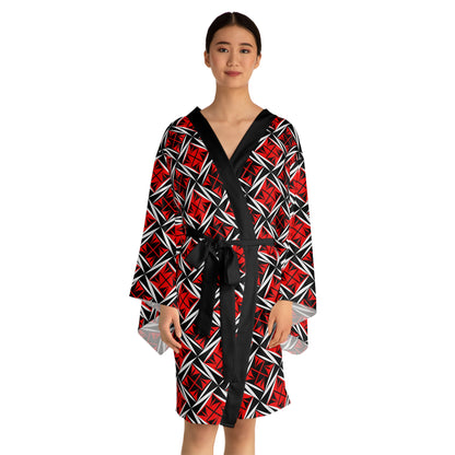 Sacred Winds in Red Kimono Robe – Where Comfort Meets Native Grace
