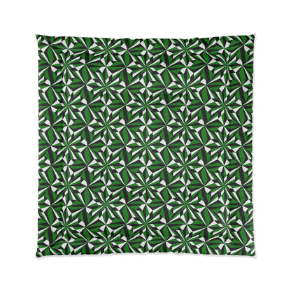 Southwest Desert Flower in Green Comforter