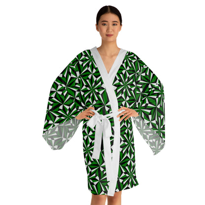 Desert Flowers in Green Kimono Robe – Where Comfort Meets Native Grace