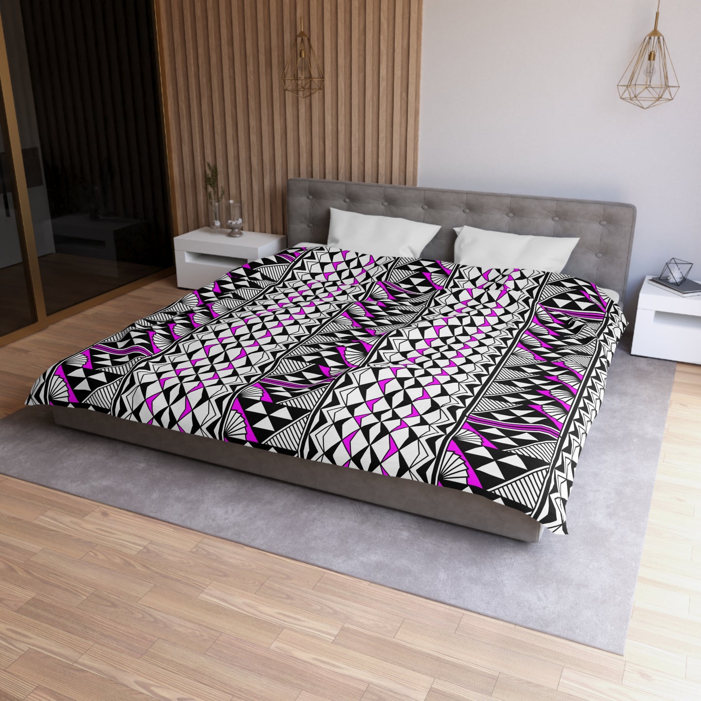 Sun and Rain in Pink Microfiber Duvet Cover