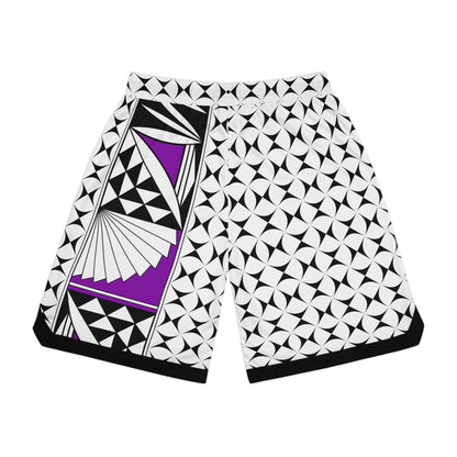 Southwest Sunrise in Purple Basketball Rib Shorts
