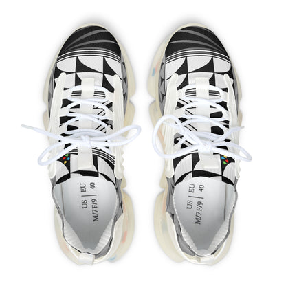Feather Blessing on Gray Women's Mesh Sneakers