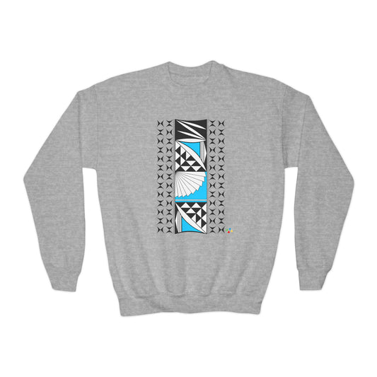 Southwest Sunrise in Turquoise Youth Crewneck Sweatshirt