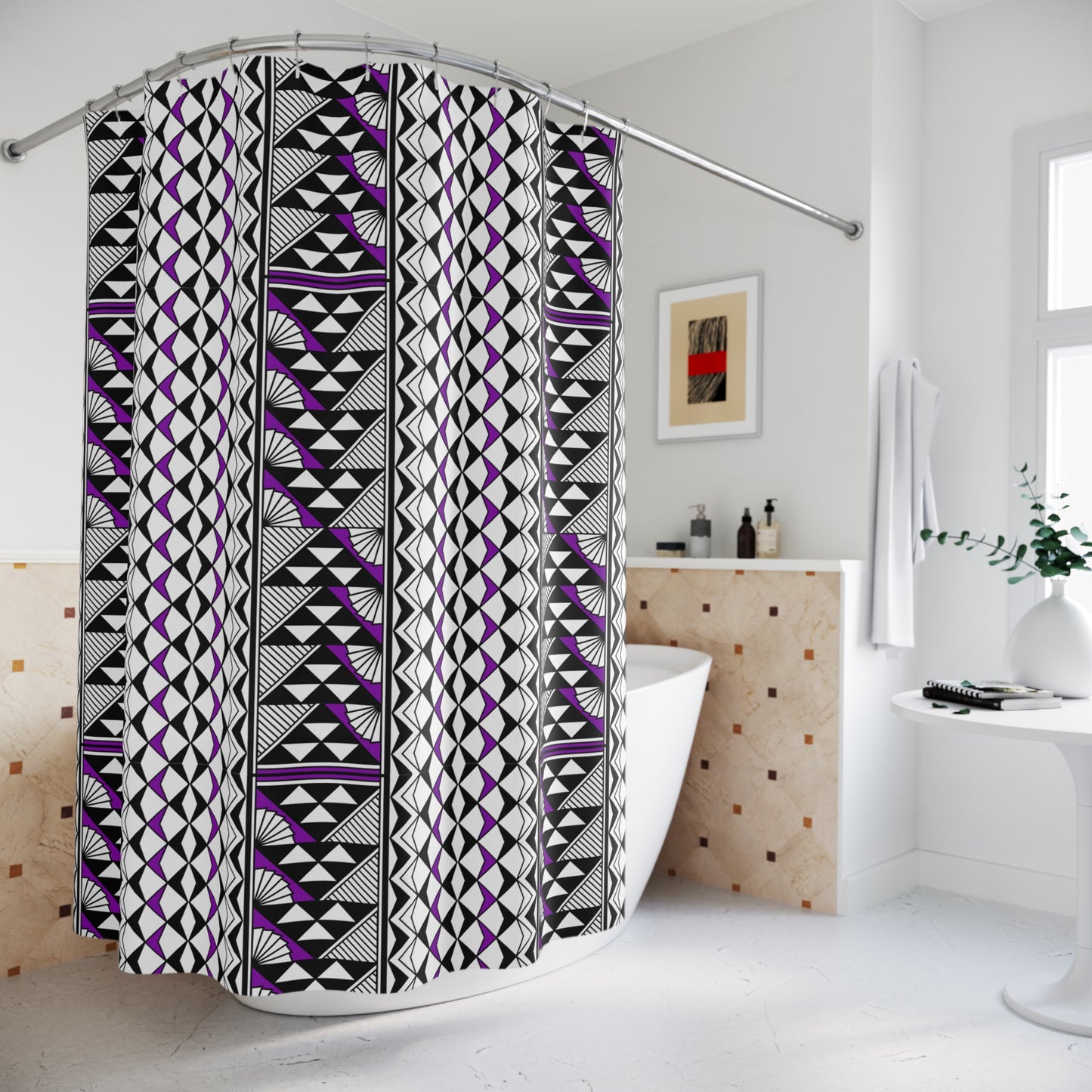 Southwest Rain and Sun in Purple Shower Curtains