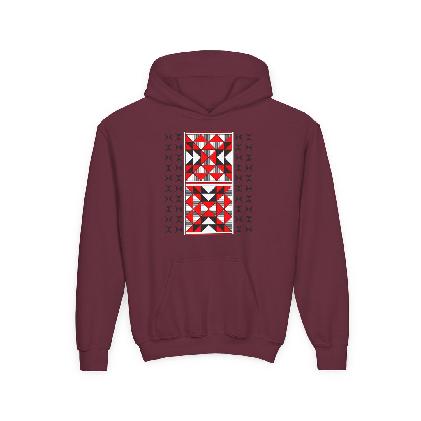Sacred Mountains in Red Youth Heavy Blend Hooded Sweatshirt