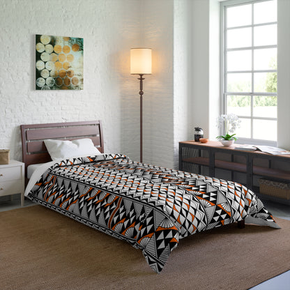 Southwest Rain and Sun in Orange Comforter