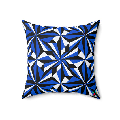 Desert Flowers in Blue Square Pillow