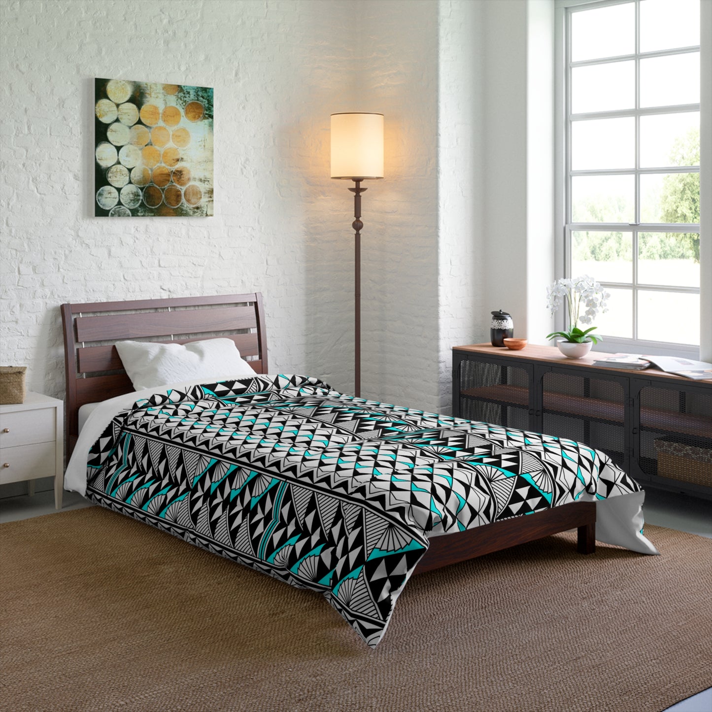 Southwest Rain and Sun in Turquoise Comforter