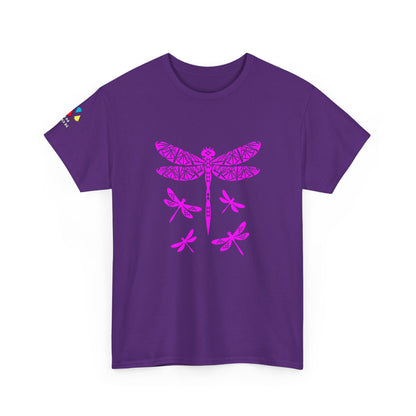 Native Dragonfly in Pink Gildan Unisex Tee