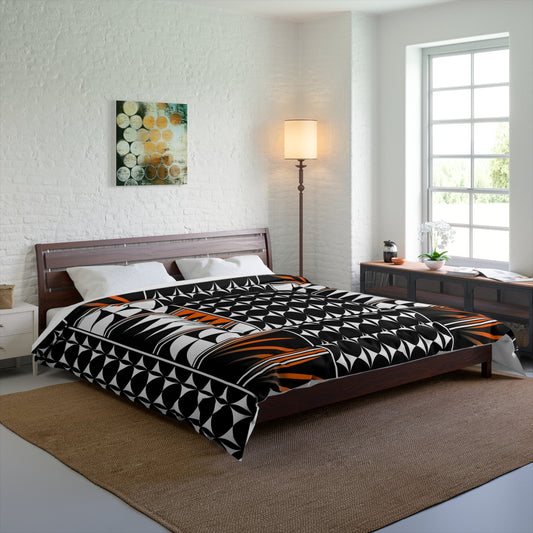 Southwest Feather Blessing in Orange Comforter