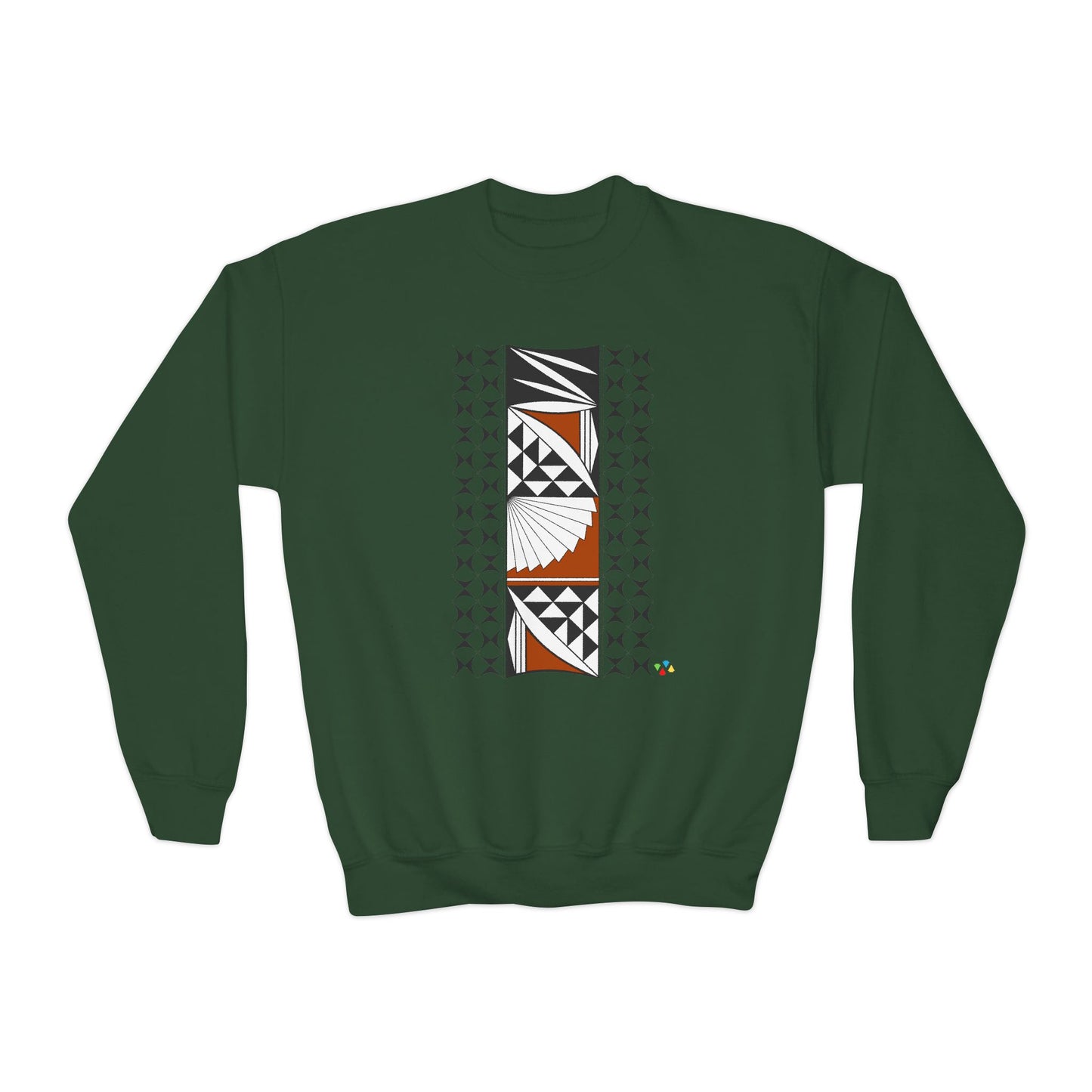 Southwest Sunrise in Rust Youth Crewneck Sweatshirt