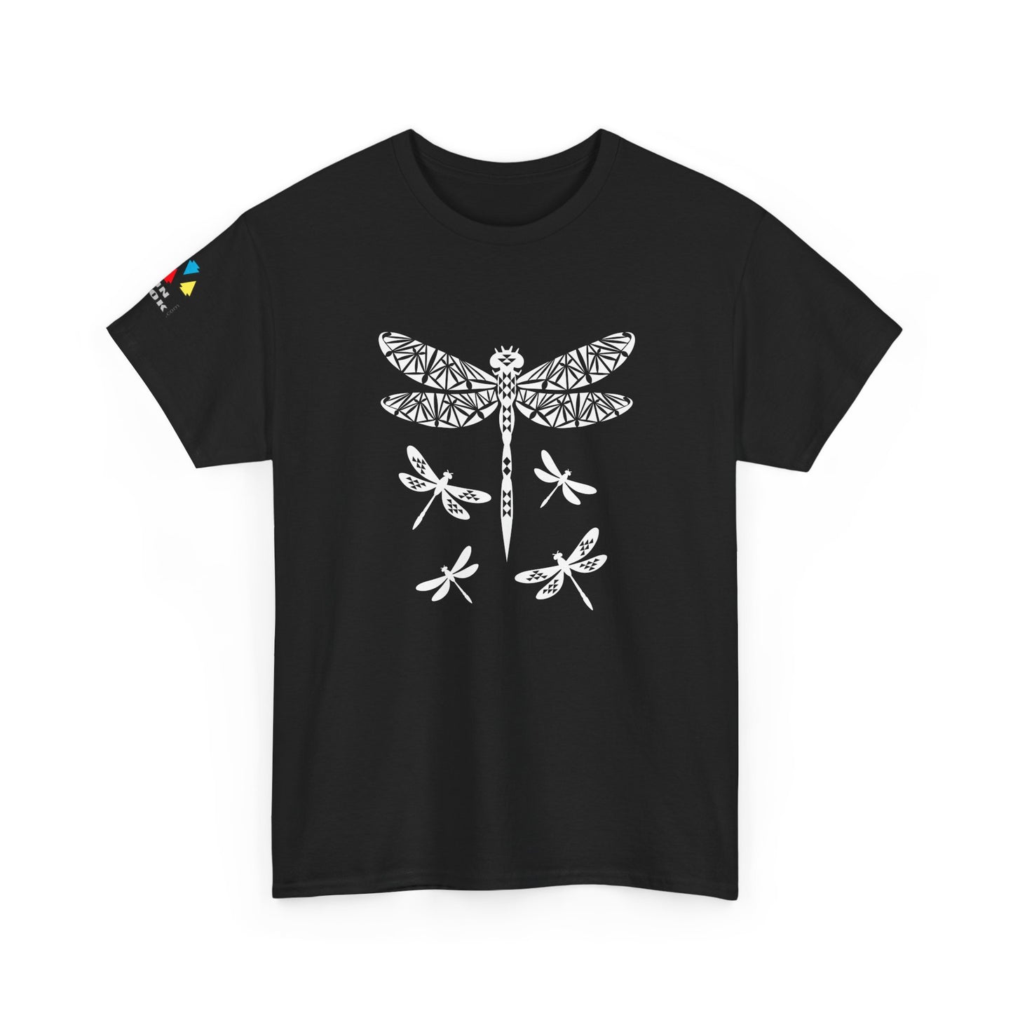 Native Dragonfly in White Gildan Unisex Tee
