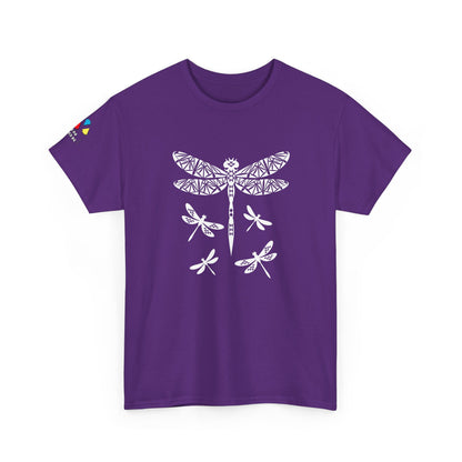 Native Dragonfly in White Gildan Unisex Tee