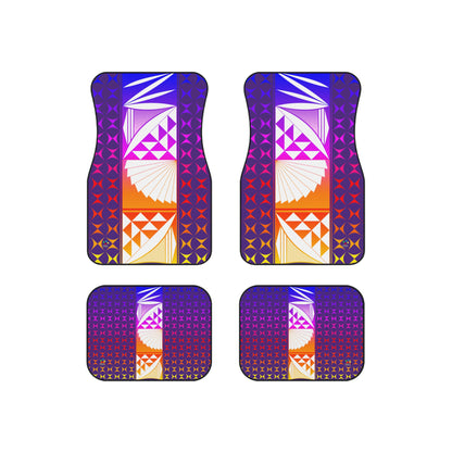 Rainbow Sunrise on Purple Car Mats (Set of 4)