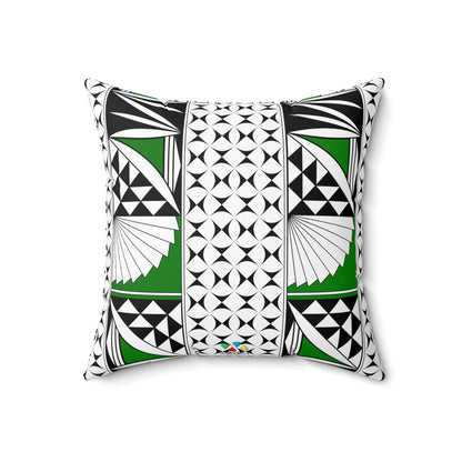 Southwest Sunrise in Green Square Pillow