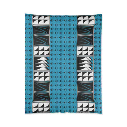 Southwest Feather Blessing on Turquoise Comforter