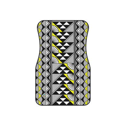 Sun and Rain in Yellow Car Mats (Set of 4)