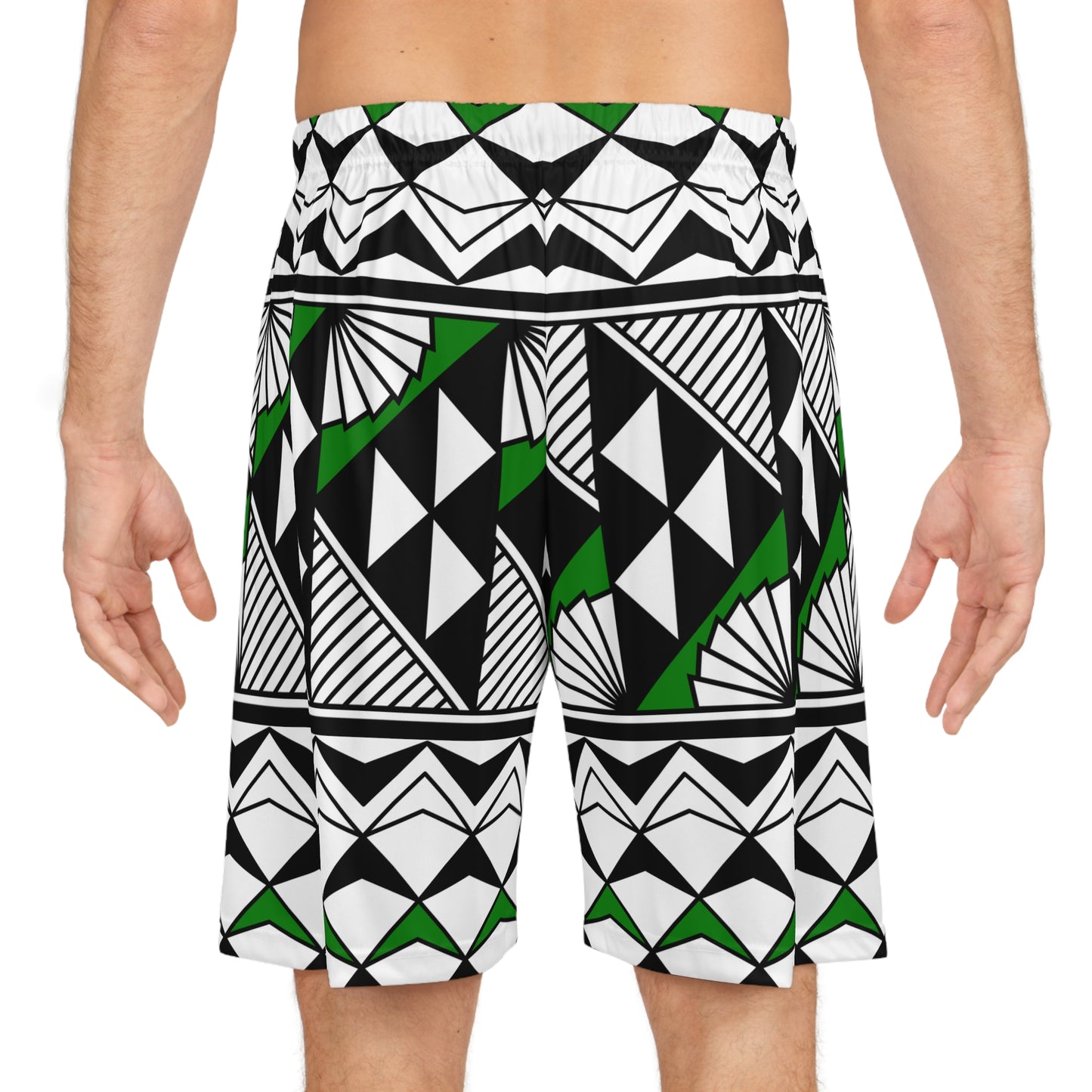 Sun and Rain in Green Basketball Shorts