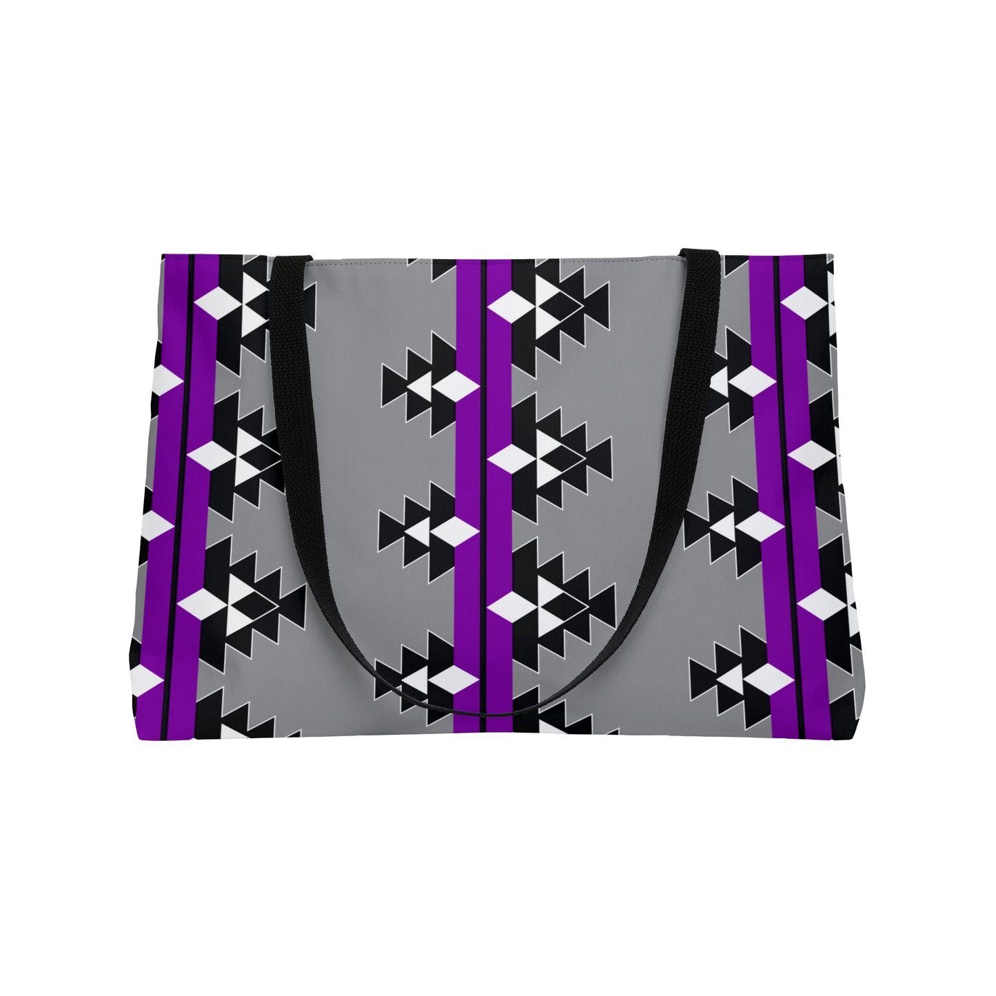 Native Woven Stories in Purple Weekender Tote Bag