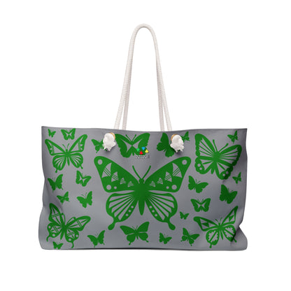 Green Butterfly Burst Weekender Bag