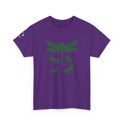 Native Dragonfly in Green Gildan Unisex Tee