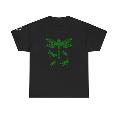 Native Dragonfly in Green Gildan Unisex Tee