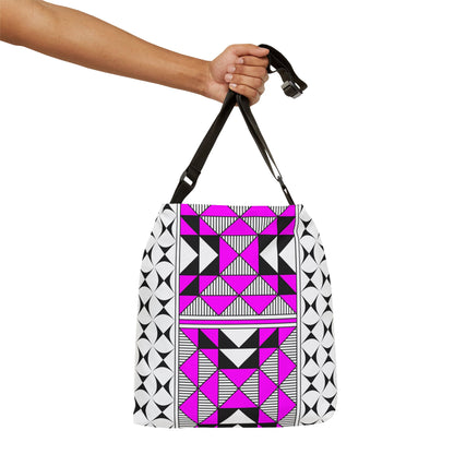 Pink Native Sacred Mountains Adjustable Tote Bag