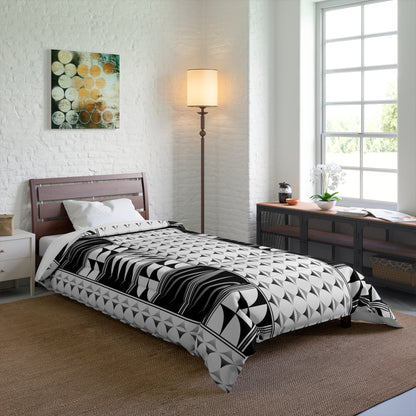 Southwest Feather Blessing on White Comforter