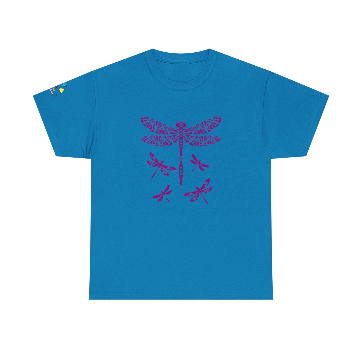 Native Dragonfly in Purple Gildan Unisex Tee