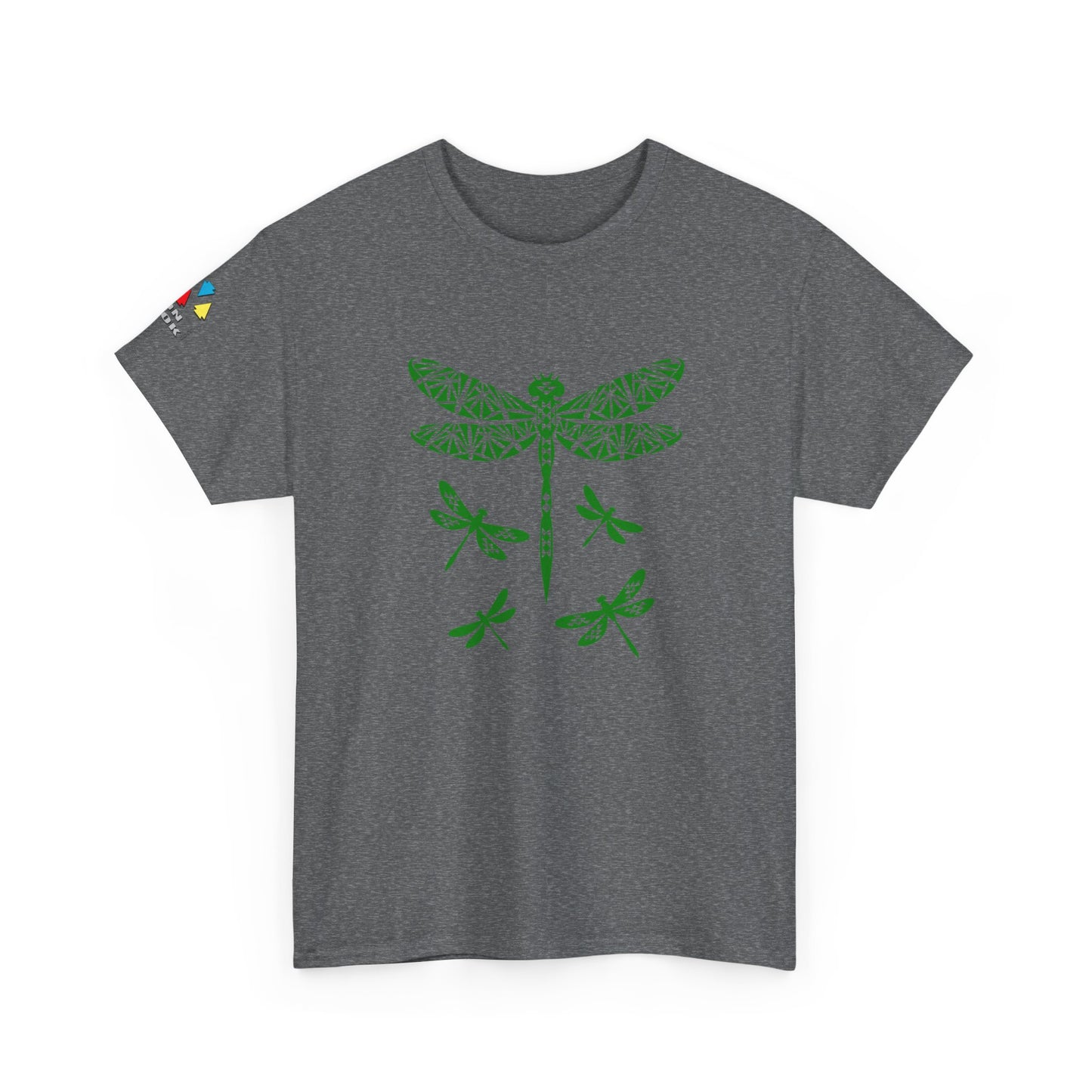 Native Dragonfly in Green Gildan Unisex Tee