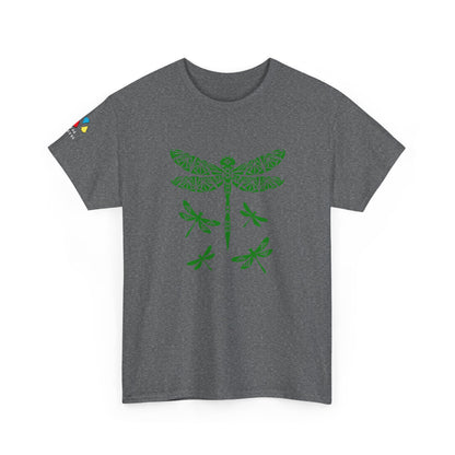 Native Dragonfly in Green Gildan Unisex Tee