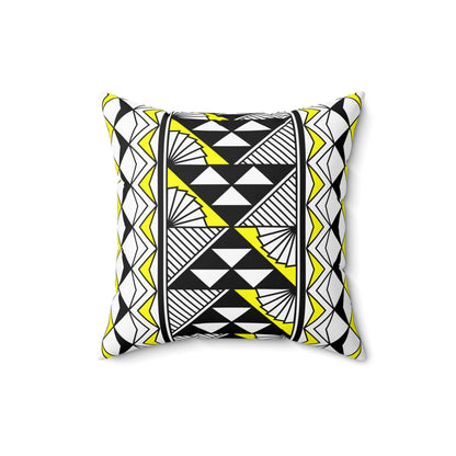 Sun and Rain in Yellow Square Pillow
