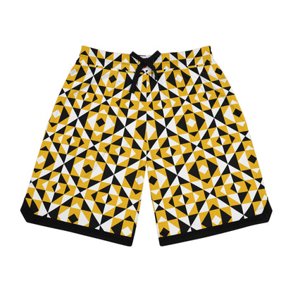 Yellow Sacred Mountains Basketball Rib Shorts