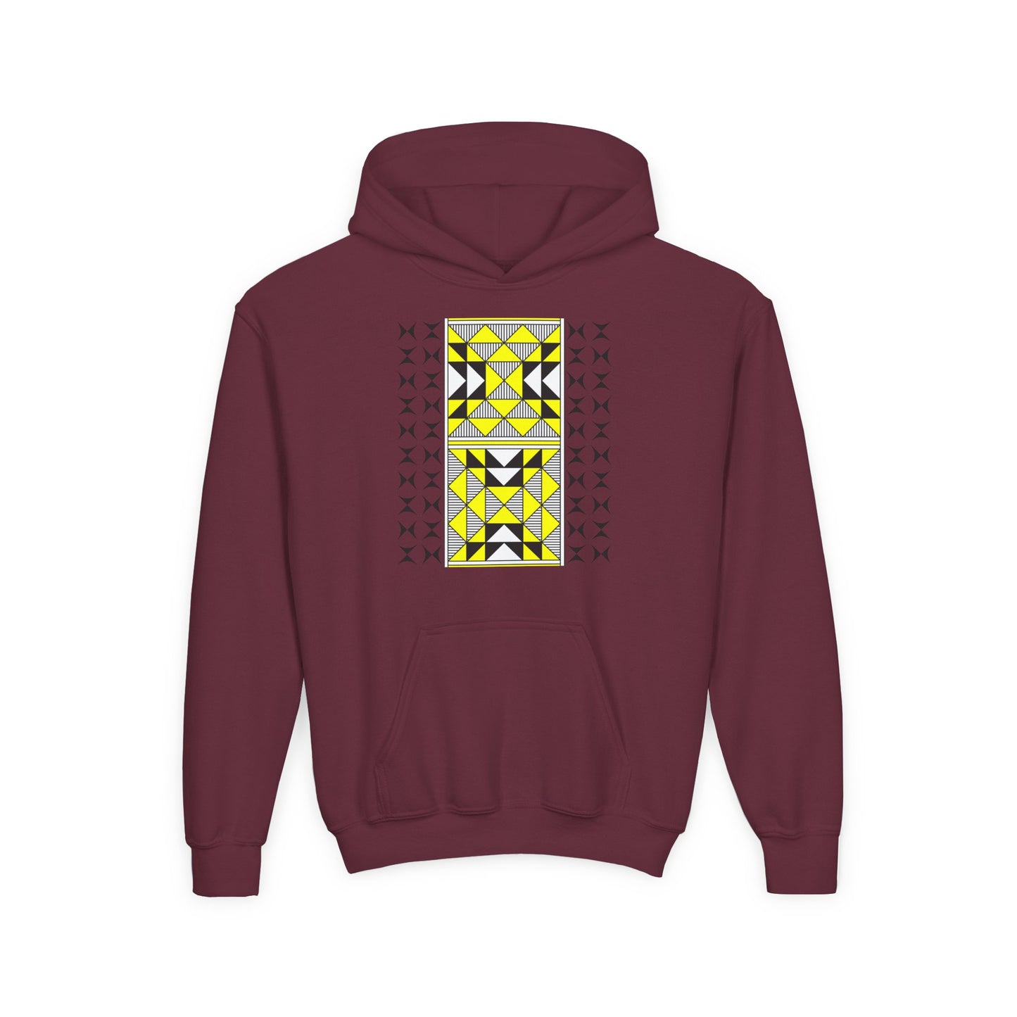 Sacred Mountains in Yellow Youth Heavy Blend Hooded Sweatshirt