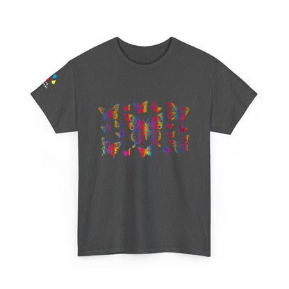 Metallic Rainbow Rain Butterflies Gildan Unisex Tee