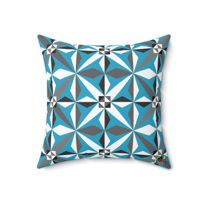 Morning Star in Turquoise Square Pillow
