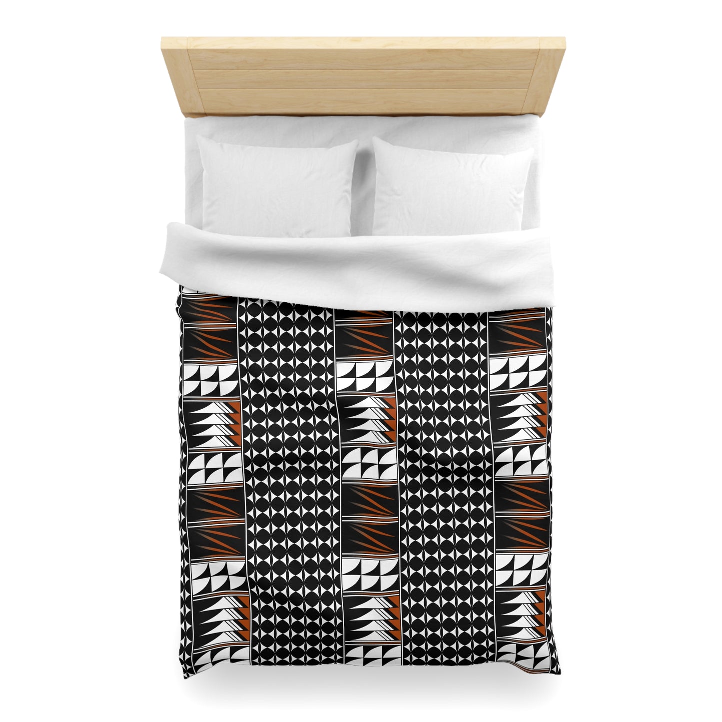 Blessed Feathers in Rust Microfiber Duvet Cover