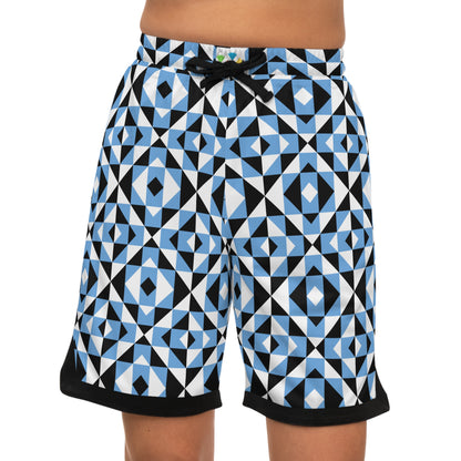 Light Blue Sacred Mountains Basketball Rib Shorts