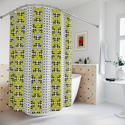 Southwest Mountains in Yellow Shower Curtains
