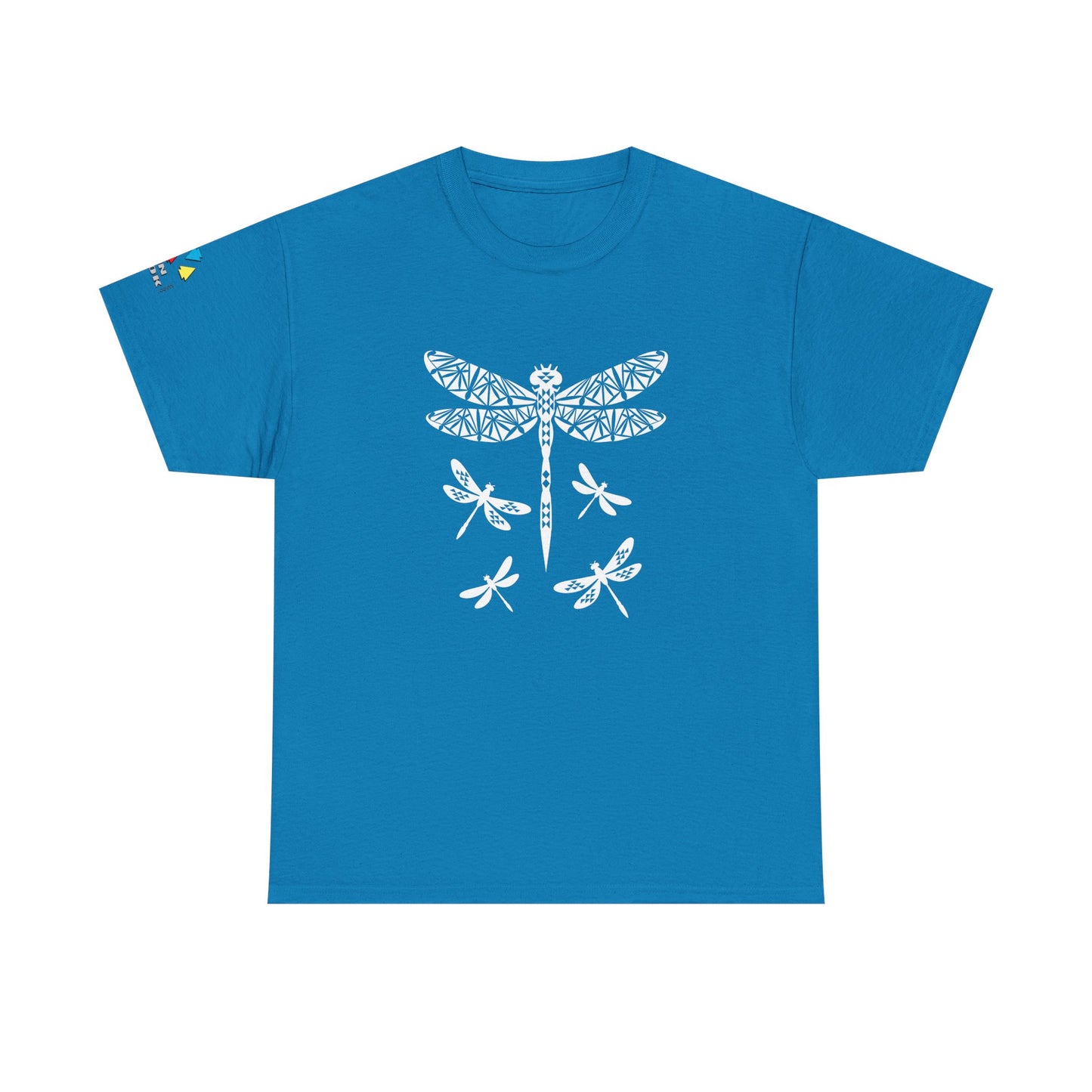 Native Dragonfly in White Gildan Unisex Tee