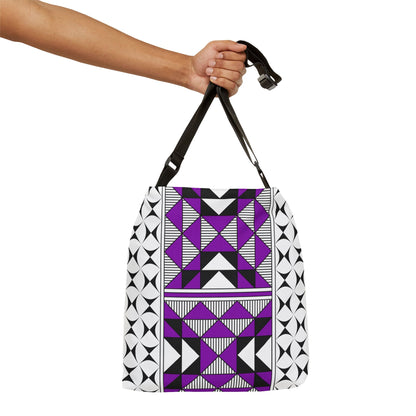 Purple Native Sacred Mountains Adjustable Tote Bag