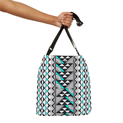 Turquoise Native Sun and Rain Adjustable Tote Bag