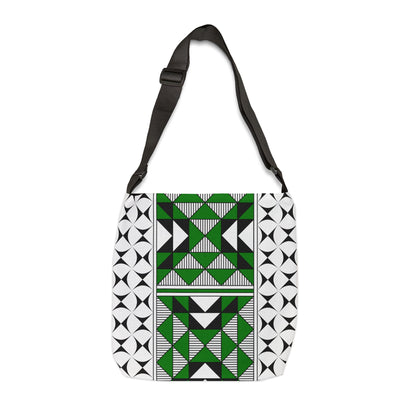 Green Native Sacred Mountains Adjustable Tote Bag
