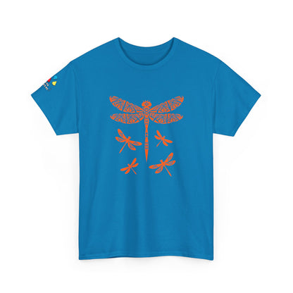 Native Dragonfly in Orange Gildan Unisex Tee