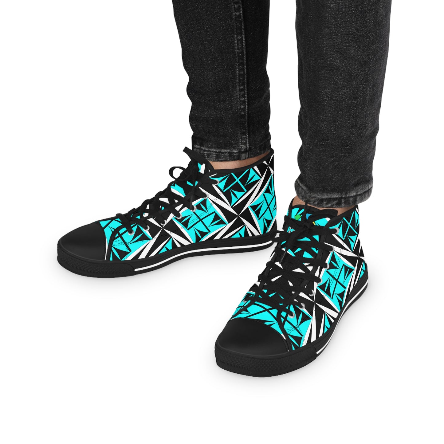 Sacred Winds in Turquoise High Top Sneakers