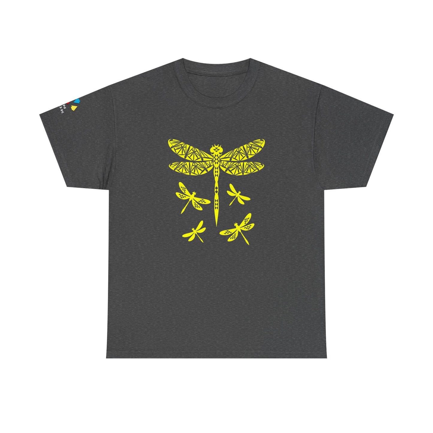 Native Dragonfly in Yellow Gildan Unisex Tee